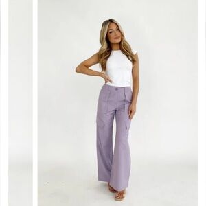 🤷🏼‍♀️ Happy Nature wide leg purple Cargo Jeans